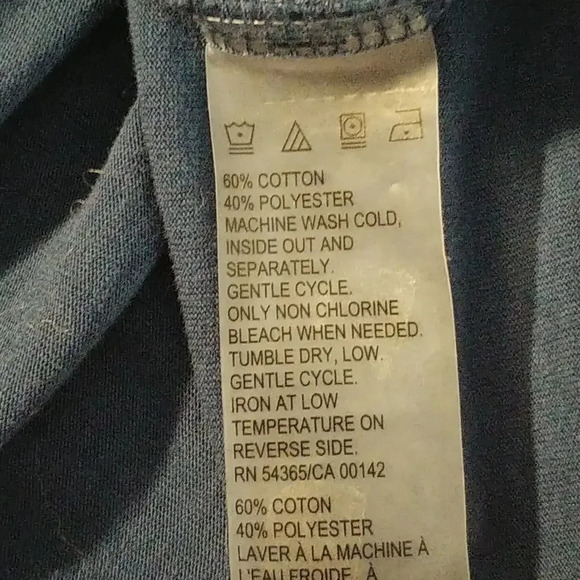 Carroll Reed Blue V-Neck T-Shirt Metallic  Detail, L - Picture 6 of 6